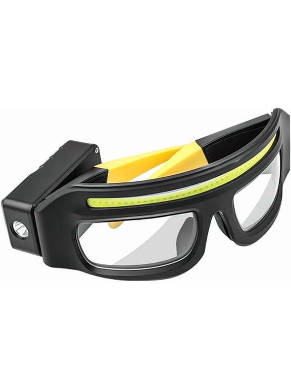 LED glasses rechargeable headlight glasses with motion sensor and touch control, 5 modes USB C lighted glasses for running camping, fishing, cycling, hiking, hands-free lighting glasses