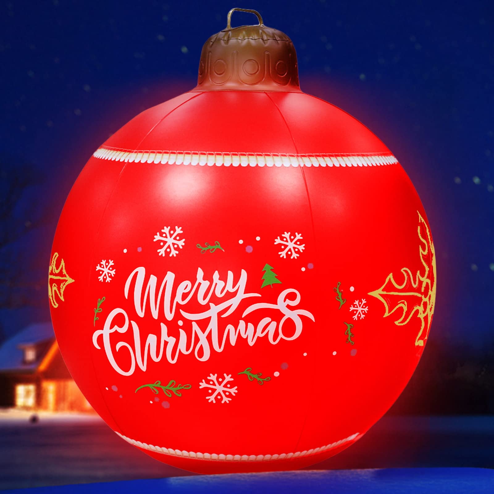 LED light Giant Christmas PVC Inflatable Decorated Ball, Outdoor