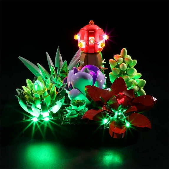 BrickSoul LED Light Kit Compatible with Succulent Plants - 10309 Architecture Model Lighting kit Excluding Blocks sets.