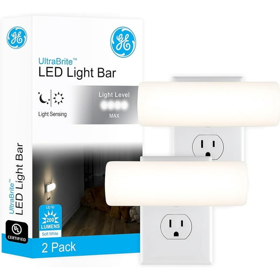 LED light strip night light, 100 lumens, 2 packs, dusk to dawn sensor, automatic/on/off switch