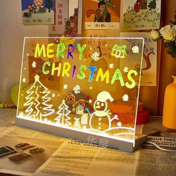 LED light up acrylic message board Erasable USB Children's Drawing Board DIY Tools for Birthday Gifts Bar Advertising Boards