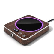 BN-LINK Coffee Mug Warmer with Light, Electric Cup Warmer for Desk with 3 Temperature Settings, Auto Shut Off, Beverage Warmer for Heating Coffee, Milk, Tea and Hot Chocolate(Wood Color)