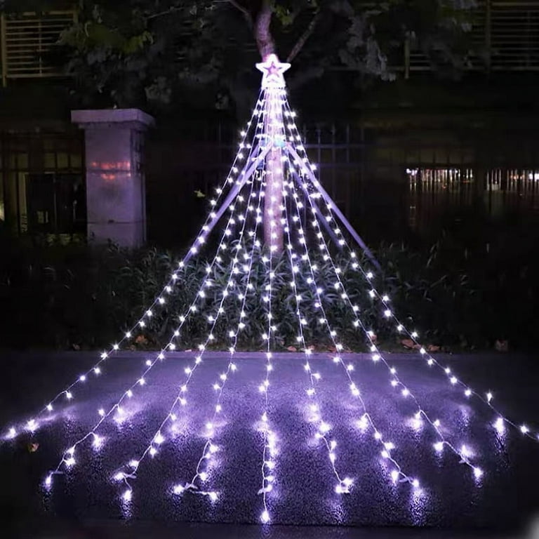 Solar Christmas Decorative Light, Led Pentacle Waterfall String