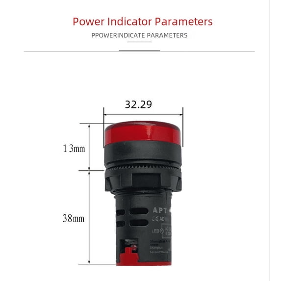 LED power indicator light AD16-22D/S led signal light 22DS 24v220v380v Red Green Yellow Blue White - green - style:Upgraded version;