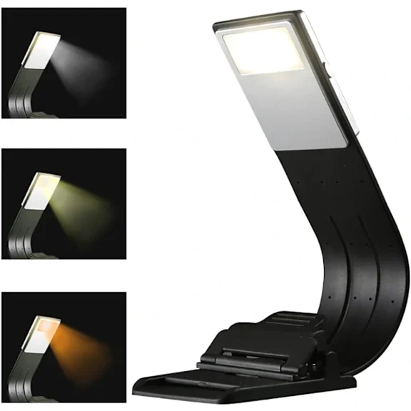 LED reading light with USB, 3 colors reading light for reading