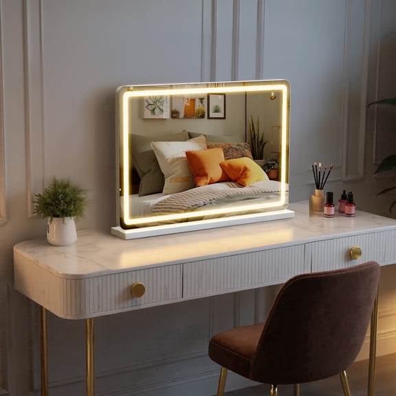 CONCETTA 19-inch × 22-inch LED Illuminated Makeup Mirror with Built-in lights, Small Smart Touch-Controlled Makeup Mirror with Adjustable lighting