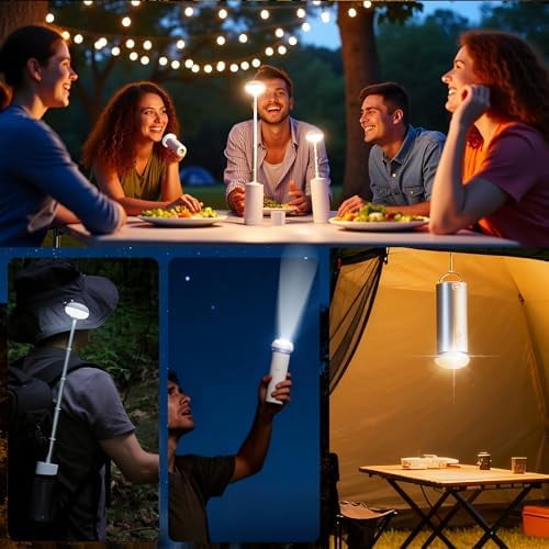 LED tELESCOPING oUTDOOR cAMP lIGHT ,wATERPROOF rECHARGEABLE mAGNETIC fLASHLIGHT , wORK lIGHT bASE hANGING rING tENT lAMPS, mAGNET iNDOOOR / oUTSIDE pORTABLE lIGHTS FOR hOME,cAMPING,eMERGENCY