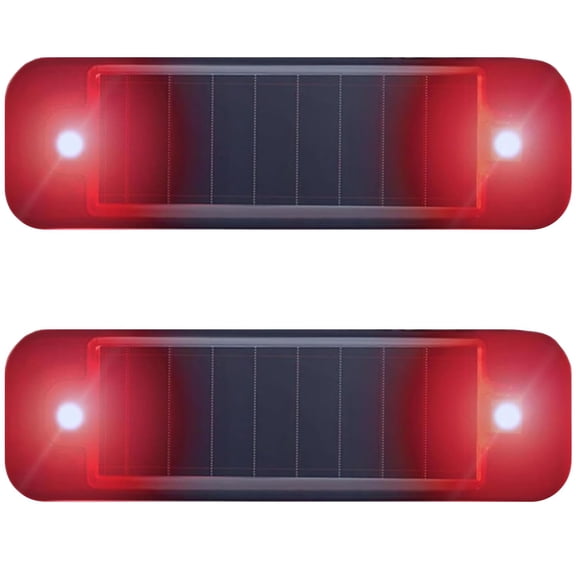 LED warning light,Solar Car Alarm,2 Pack LED Warning Light, Solar-Powered Anti-Theft Dummy Security Light, Flashing Blinking Hazard Light for Cars, Motorcycles