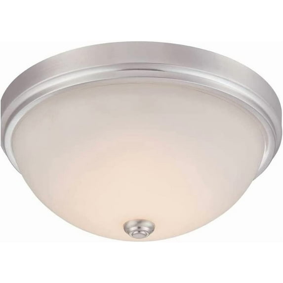 Hopkins 13.25 in. Modern Satin Platinum Dimmable Integrated LED Flush Mount for Kitchens