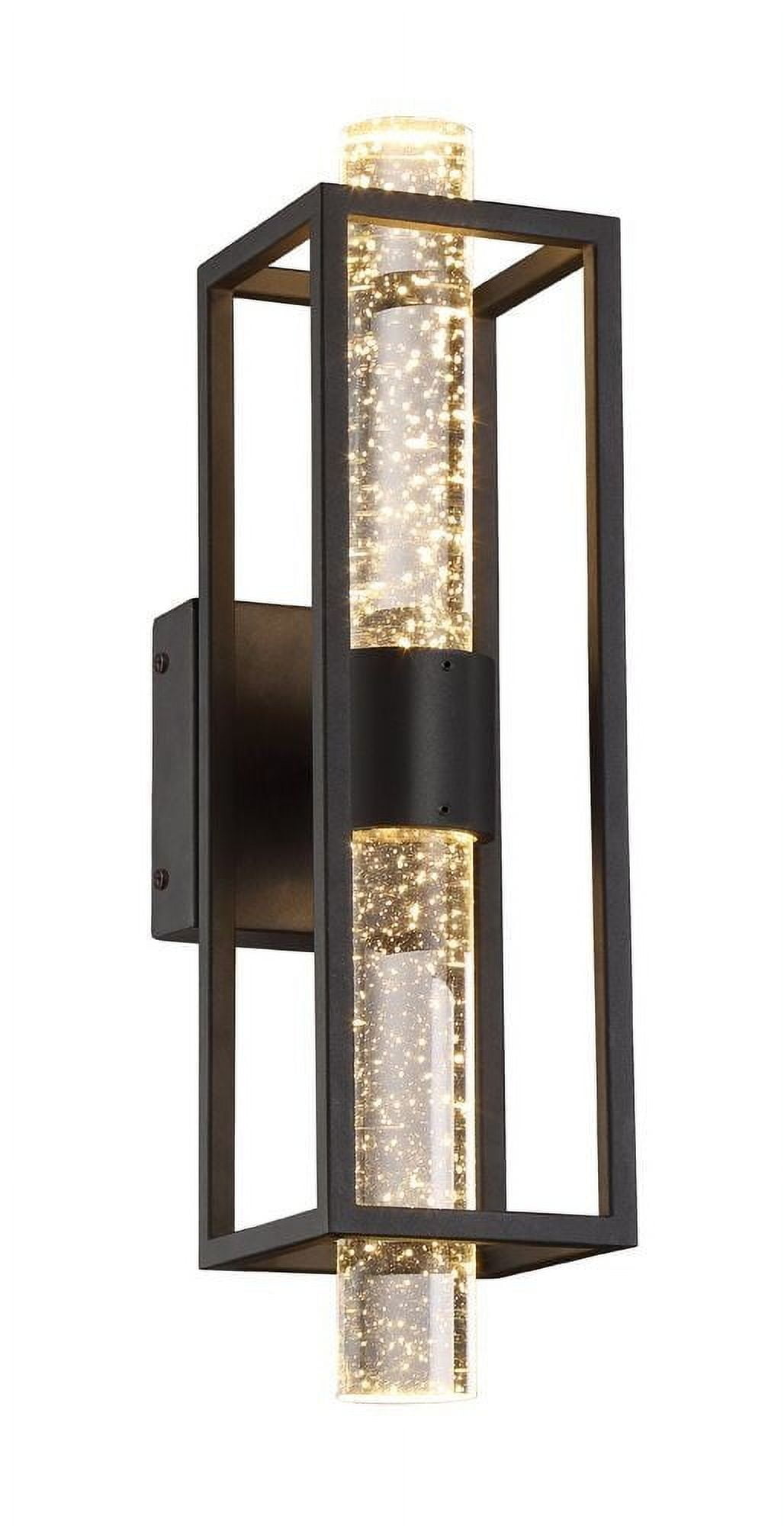 Aloft Black LED Wall Sconce with Clear Seedy Glass