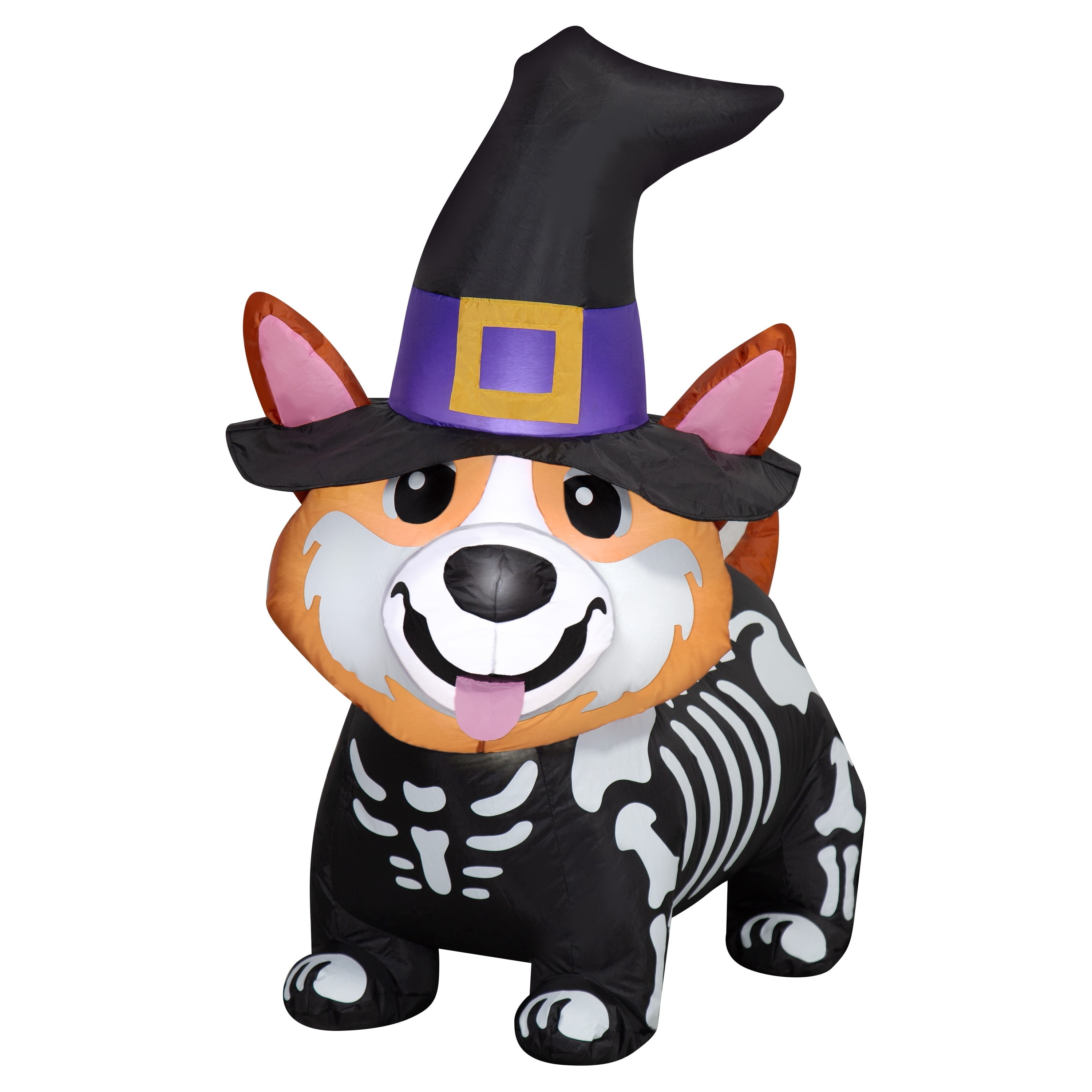 Skeleton Corgi Airblown Yard Inflatable, Multicolor, 3.5', Halloween by Way To Celebrate