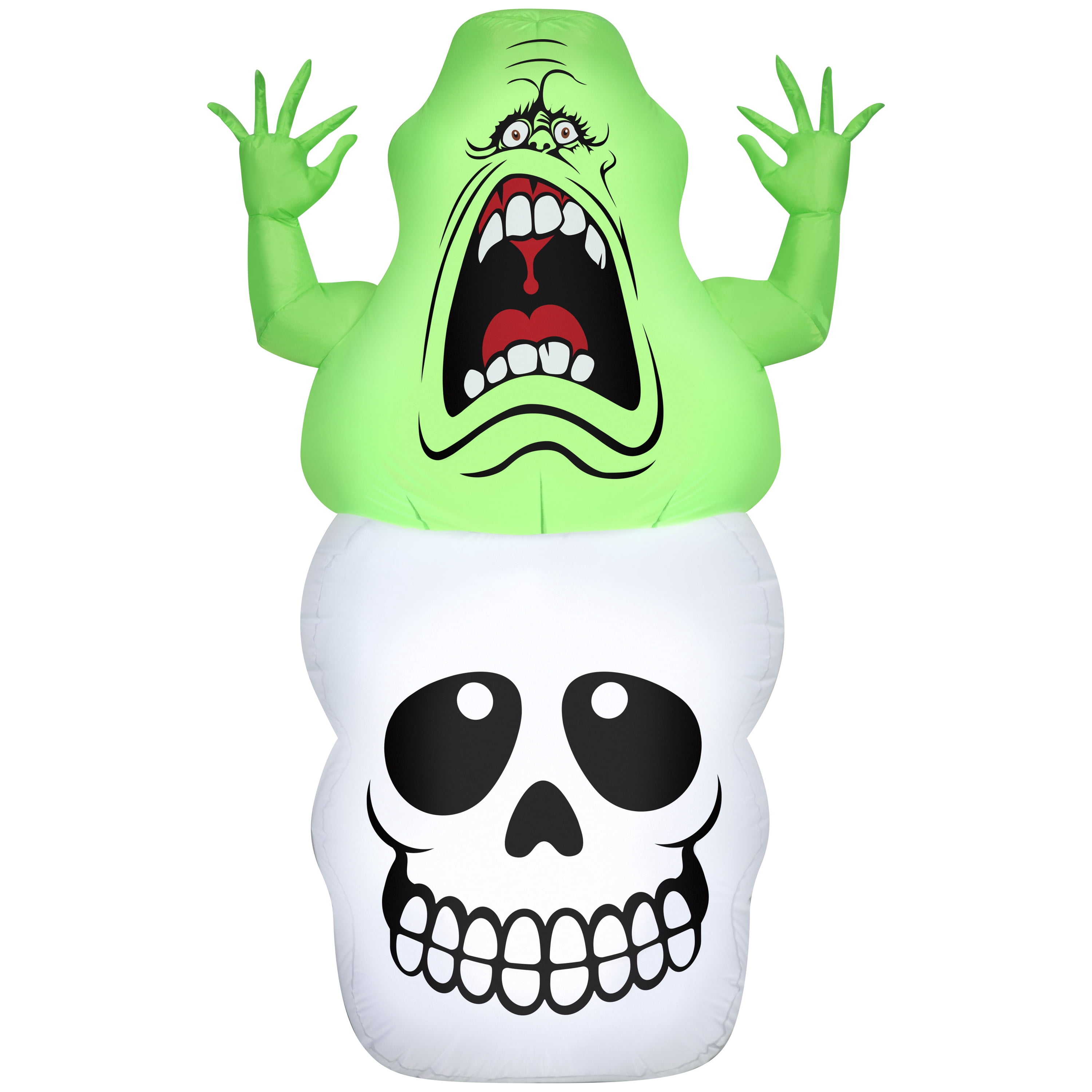 Airblown Halloween Yard Inflatables Light Ghostbusters Slimer on a Skull Sony, 5 ft