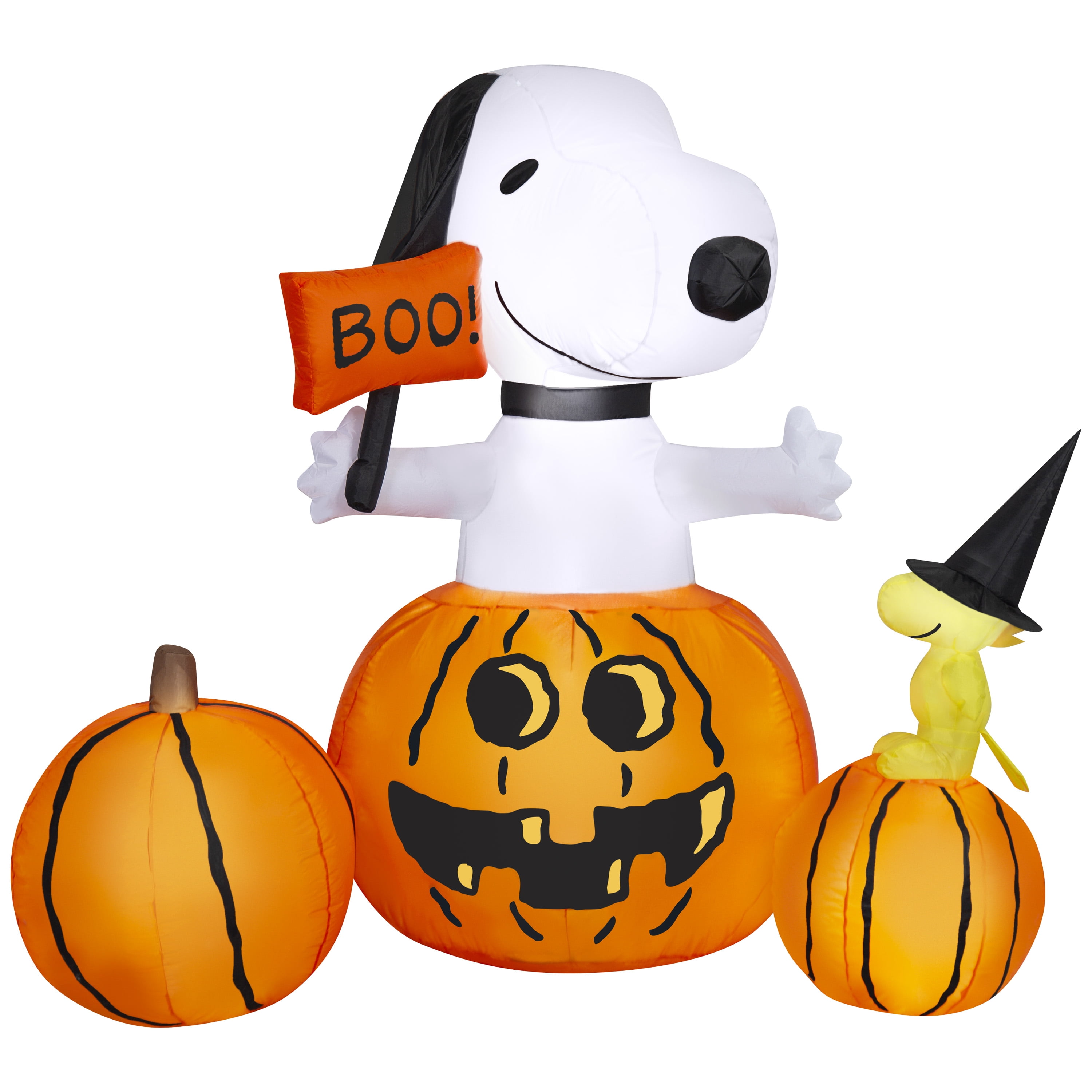 Airblown Halloween Yard Inflatable with Snoopy and Woodstock in Pumpkin Patch Scene Peanuts 5 ft