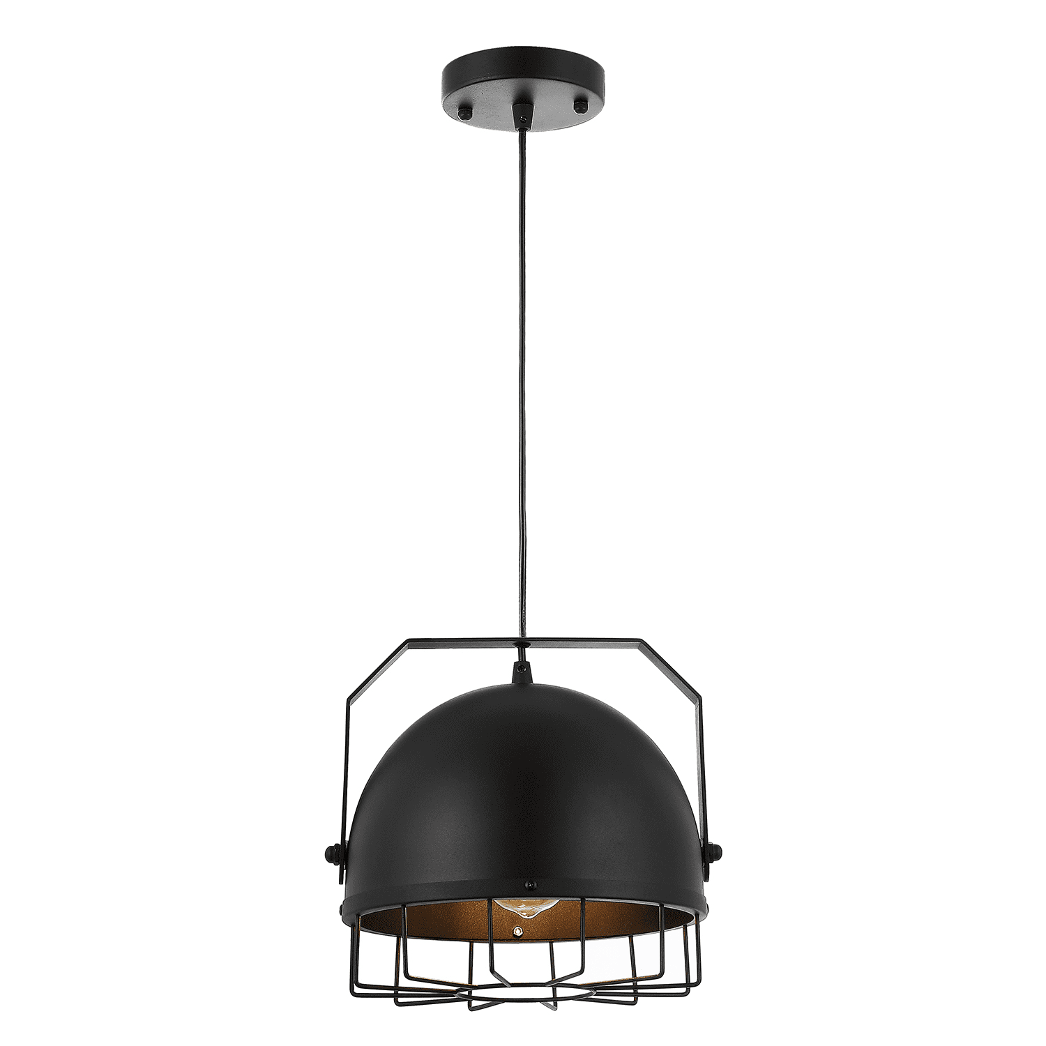 LEDET 1-Light Black Pendant Light Fixture, Indoor Hanging Light