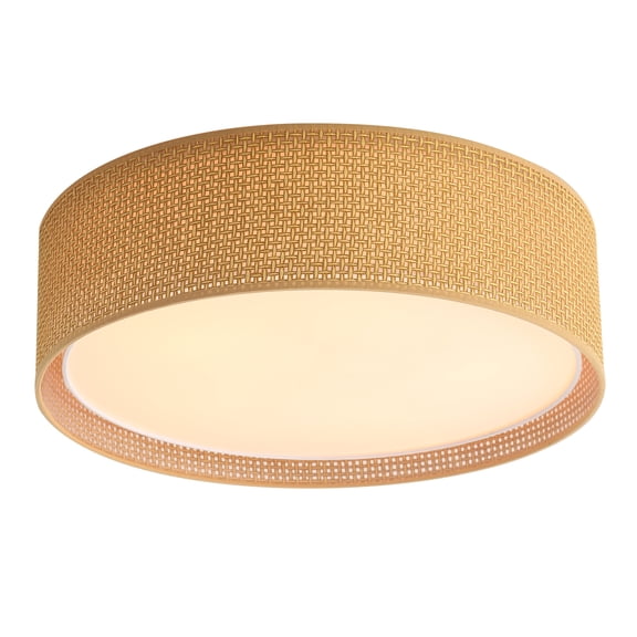 LEDET 15.7 in. Sepia Ceiling Light Rattan Weaving Shade Home Decor Pendant Lamp