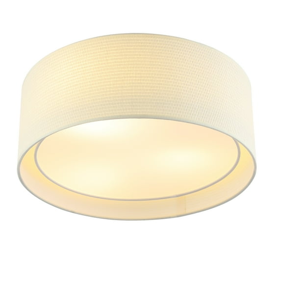 LEDET 15.7 in. White Ceiling Light Rattan Weaving Shade Home Decor Pendant Lamp