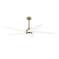 thumbnail image 1 of LEDET 64 in. Gold and White Indoor 5-Solid Wood Blades LED Ceiling Fan with Remote, 1 of 8