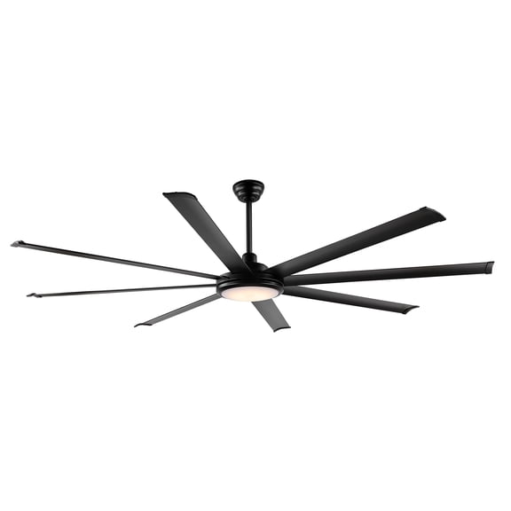 LEDET 80 in. 8-Aluminum Blades Black indoor LED Ceiling Fan with remote