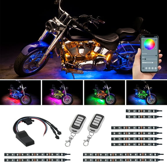 LEDGlow 10pc Advanced Million Color SMD LED Motorcycle Light Kit with Smartphone Control