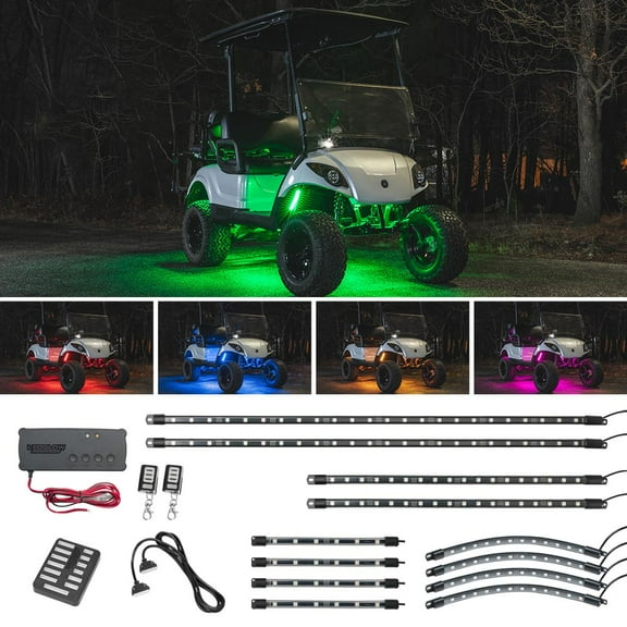 LEDGlow 12pc Million Color LED Electric 12V-72V Golf Cart Underbody Lighting Kit