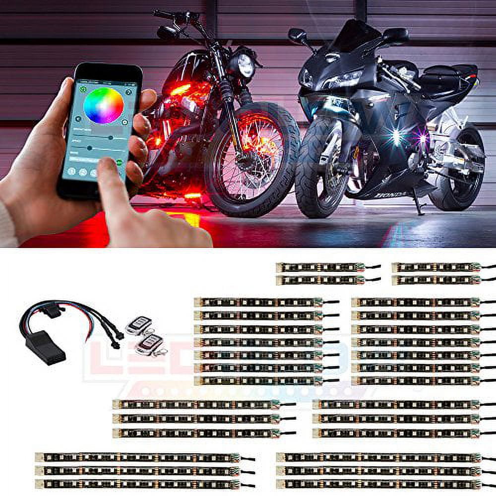 Bluetooth Advanced Million Color LED Motorcycle Lighting Kit with  Smartphone Control