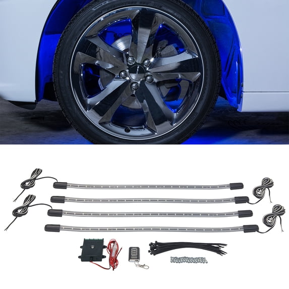 LEDGlow 4pc Blue LED Wheel Well Lighting Kit