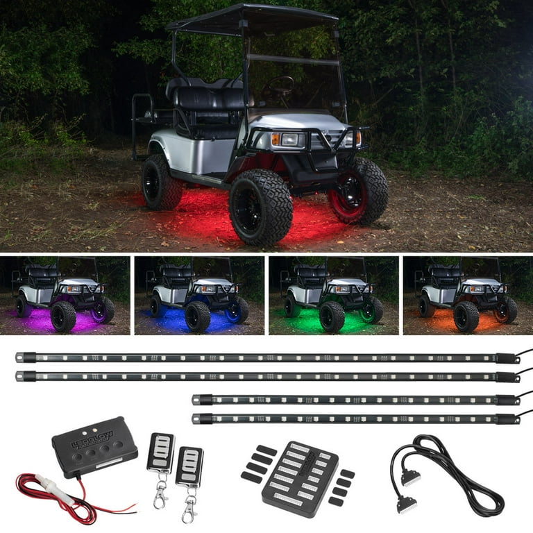 NOKINS LED Deluxe Plus Lamp Kit Fit Club Car DS Golf Cart, Acc Voltage  Reducer, USB, Low/High Beam, DRL, Turn Signal Light, Scanning Turn Tail  Light, Pull Spring Brake Light Switch, Horn 