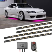 LEDGlow 4pc Pink LED Flexible Slimline Underbody Underglow Lighting Kit