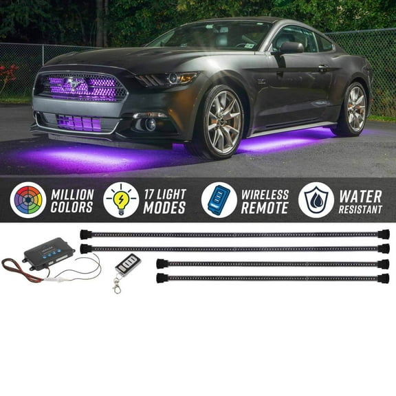 LEDGlow 4pc Wireless Million Color Underbody Underglow Lighting Kit