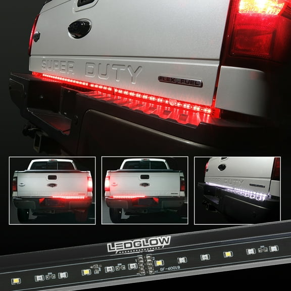 LEDGlow 60" Red Tailgate LED Light Bar with White Reverse Lights for Full Size Trucks