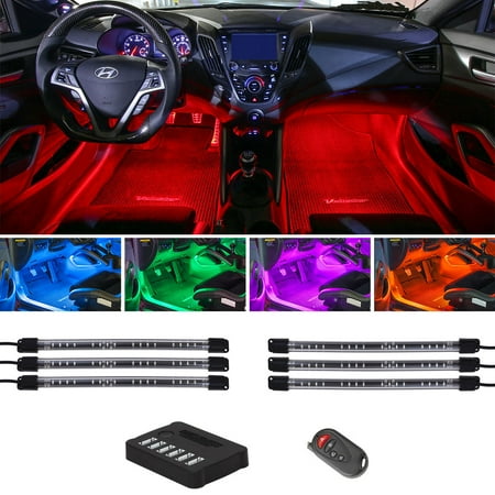 LEDGlow 6pc Flexible LED Million Color Interior Underdash Lighting Kit