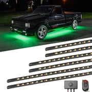 LEDGlow 6pc Green Flexible LED Slimline Truck Underbody Underglow Lighting Kit