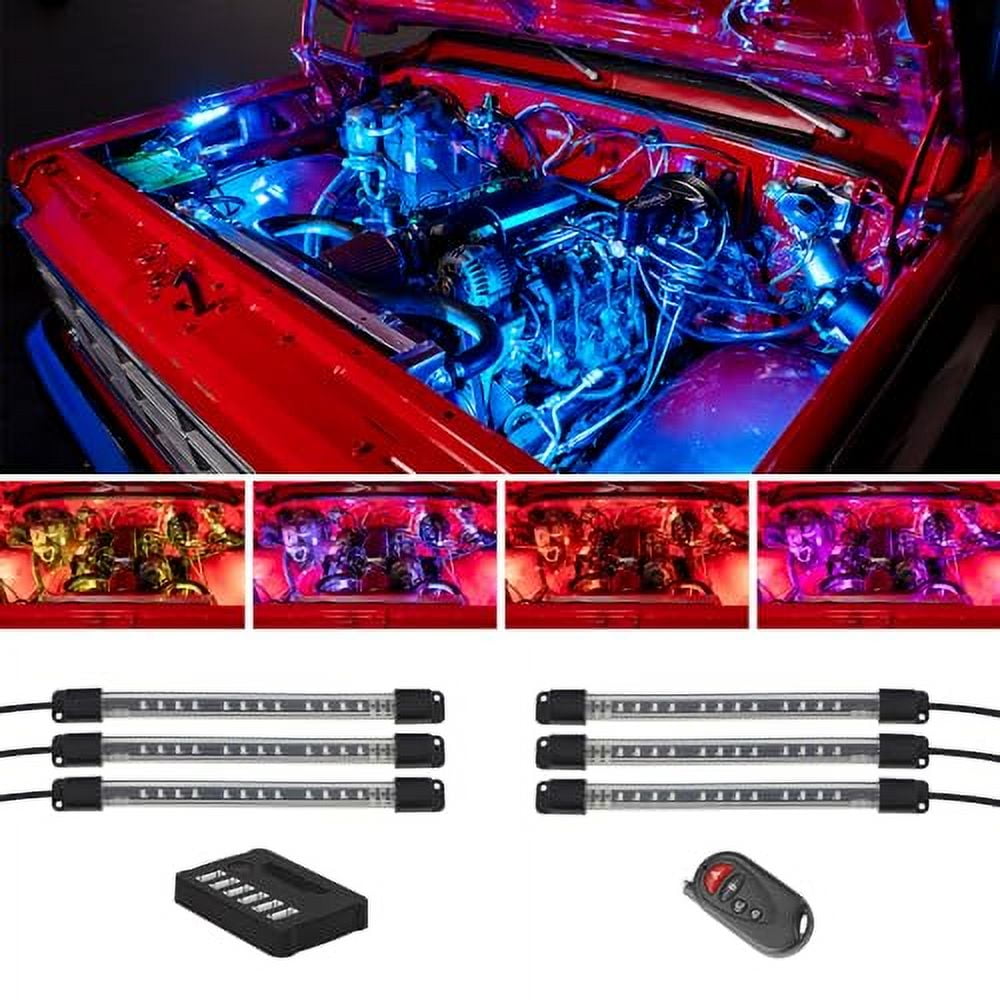 LEDGlow 6pc Million Color LED Engine Bay Under Hood Lighting Kit - 15 ...