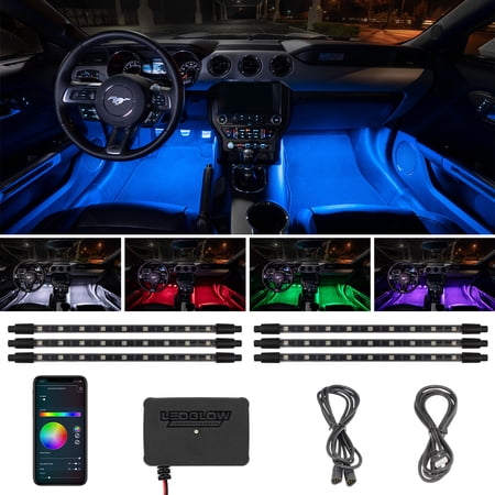 LEDGlow 6pc Million Color SMD LED Interior Lighting Kit with Smartphone Control