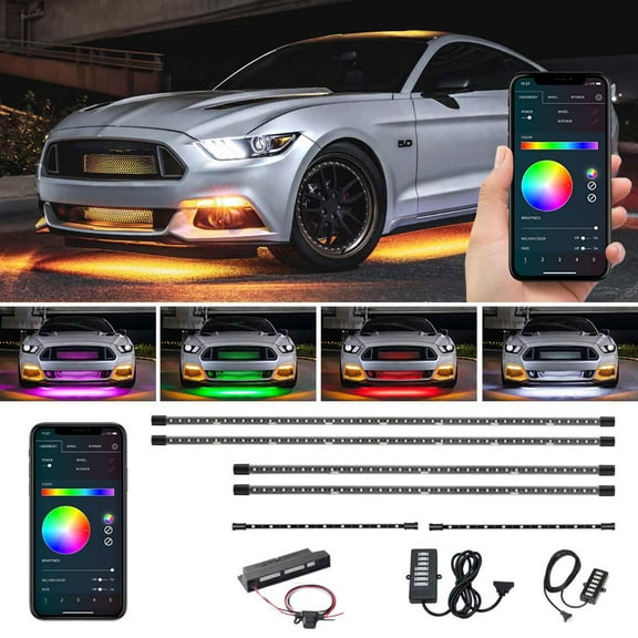 LEDGlow 6pc Million Color SMD LED Underbody and Interior Lighting Kit with Smartphone Control