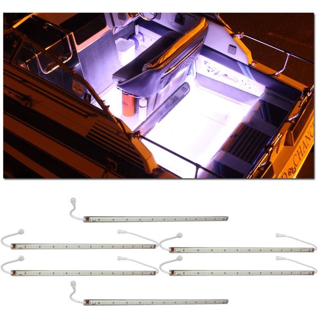 LEDGlow 6pc White LED Boat Marine Deck Under Gunnel & Cabin Accent