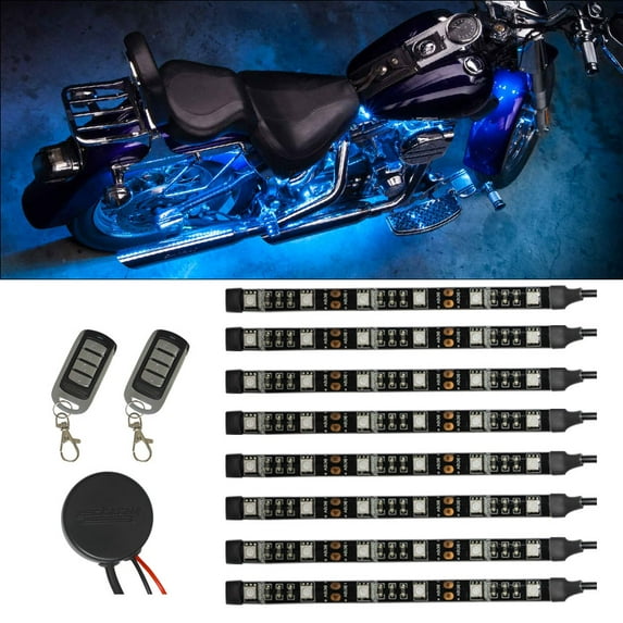 LEDGlow 8pc Advanced Ice Blue Mini SMD LED Motorcycle Light Kit