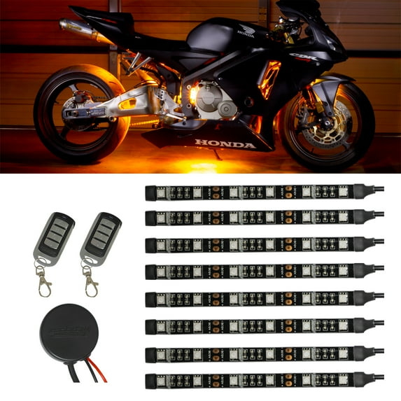 LEDGlow 8pc Advanced Orange SMD LED Mini Motorcycle Light Kit