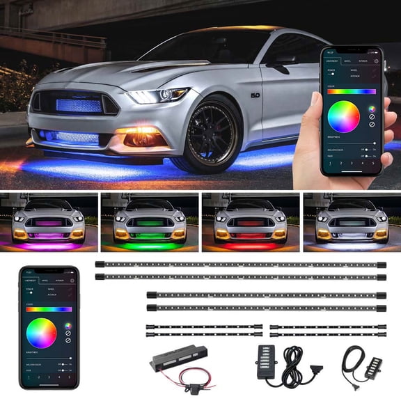 LEDGlow 8pc Million Color SMD LED Underbody and Interior Lighting Kit with Smartphone Control