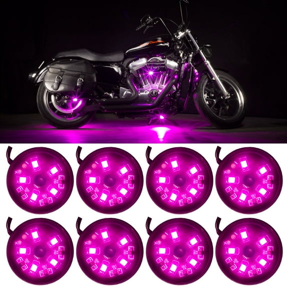 LEDGlow 8pc Pink LED Pod Motorcycle Lighting Kit