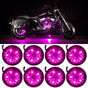 LEDGlow 8pc Pink LED Pod Motorcycle Lighting Kit