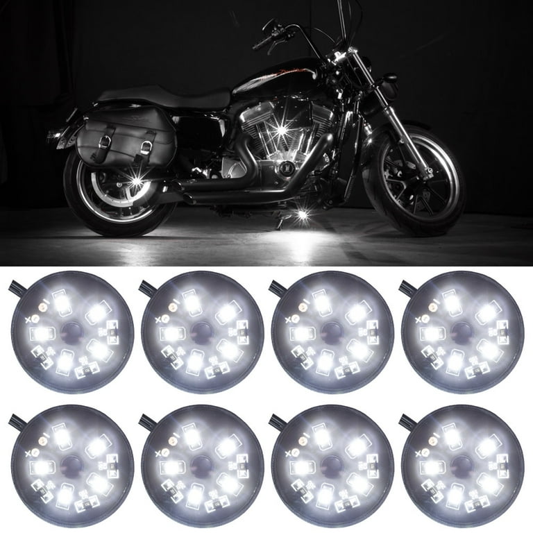 LEDGlow 8pc White LED Pod Motorcycle Lighting Kit 