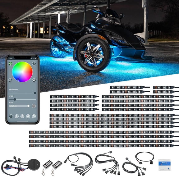 LEDGlow Bluetooth Advanced Million Color Can Am Spyder Lights with Smartphone Control