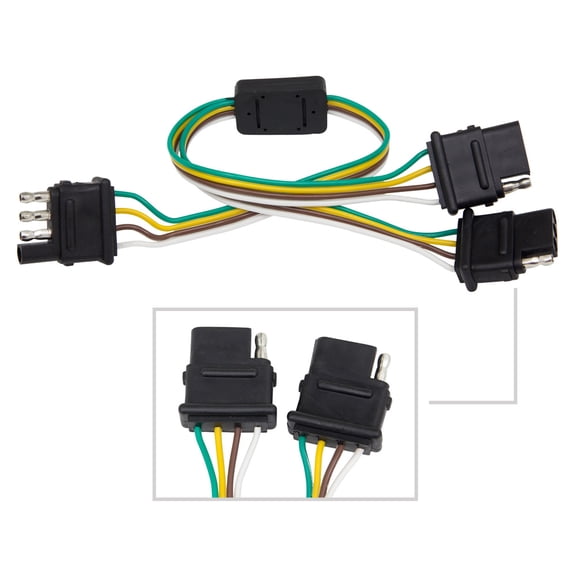 LEDGlow Flat 4 Pin Y-Splitter Adapter Trailer Harness for LED Tailgate Light Bars