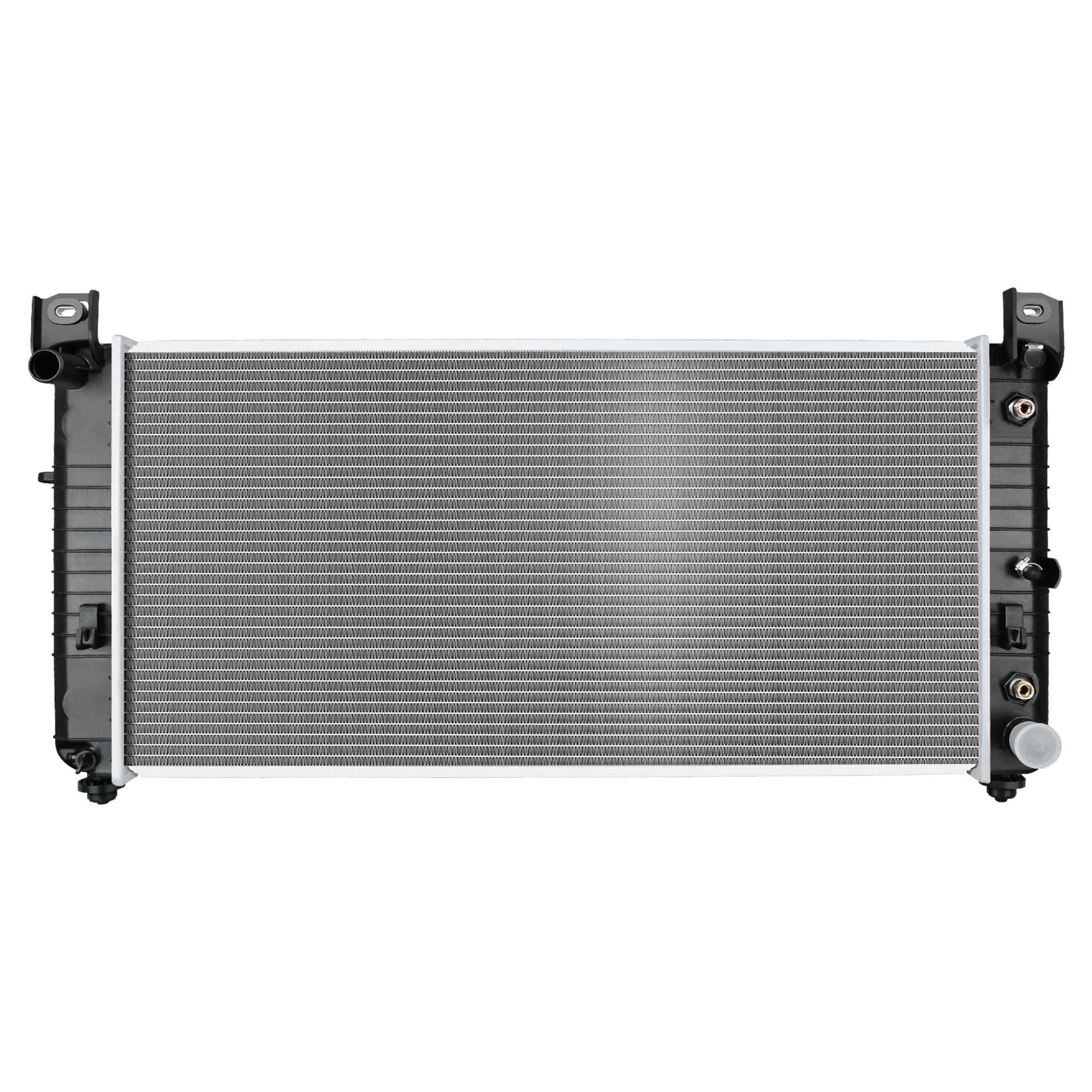 LEDKINGDOMUS 34 Inch Core Radiator Complete Radiator Compatible with Chevy Silverado Suburban Tahoe Cadillac Avalanche Escalade GMC Yukon Sierra Hummer H2 4.3L 4.8L 5.3L 6.0L 6.2L DWRD1004 CU2423