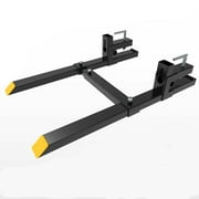 LEDKINGDOMUS 43" Tractor Clamp on Pallet Forks Skid Steer Loader Bucket Quick Attach 1500lbs