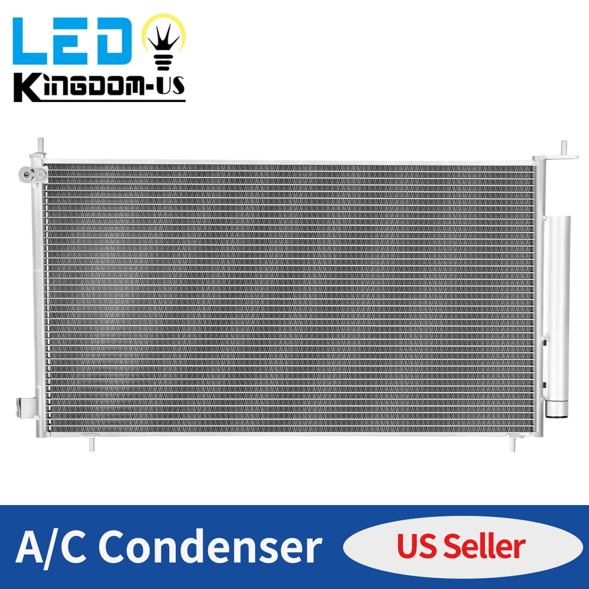 LEDKINGDOMUS AC Condenser for 2002-2006 Honda CR-V & 2003-2011 Element L4 2.4L, Replacement OEM#80110S9A013, Premium Aluminum, Leak Tested 2.94MPa, High-Density Louvered Fins