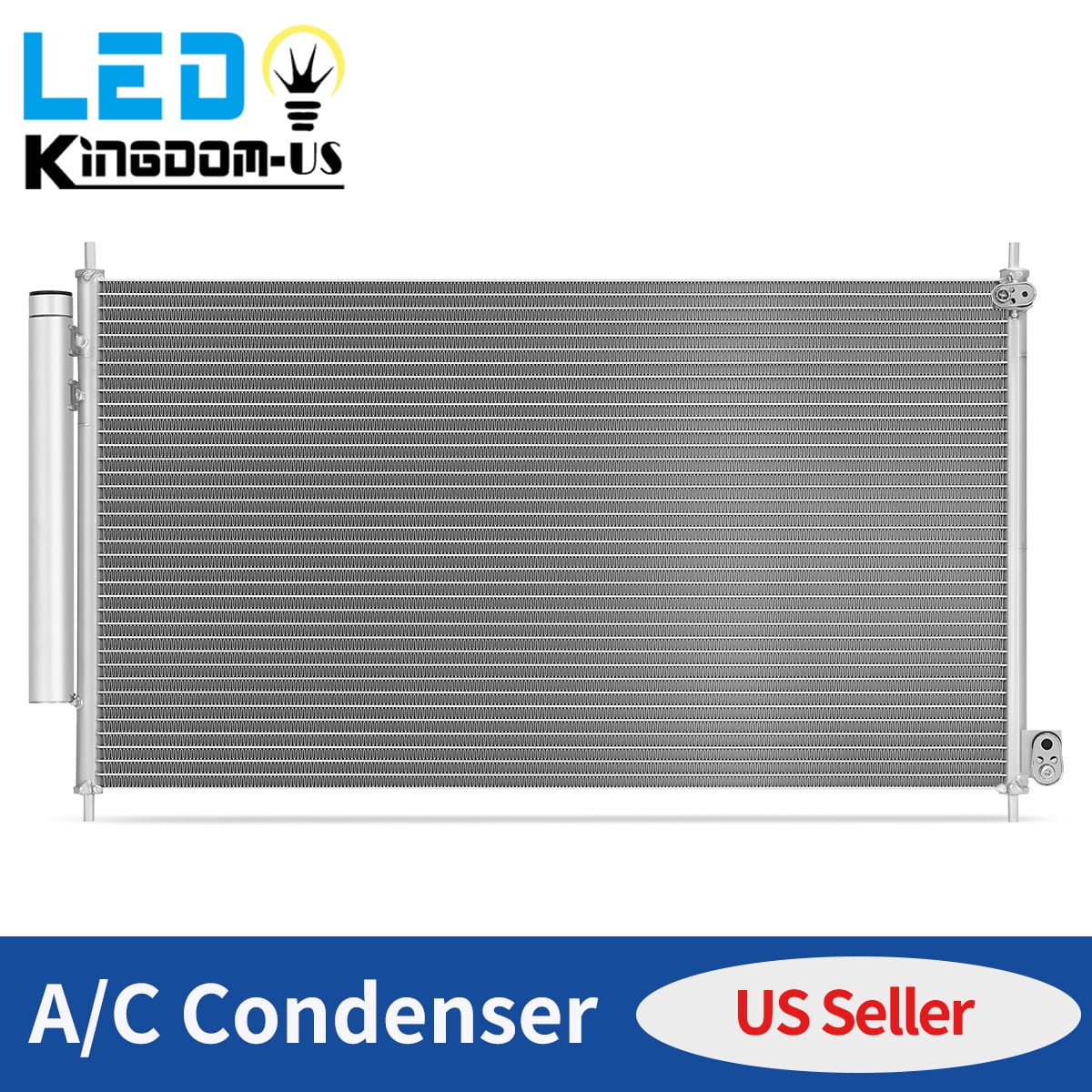 LEDKINGDOMUS AC Condenser Compatible with 2012-2015 Honda Civic L4 1.5L 1.8L 2.4L & 2013-2022 Acura ILX L4 1.5L 2.0L 2.4L, Replacement for OEM# 80110TR0A02, Heavy-Duty Aluminum, Leak Tested
