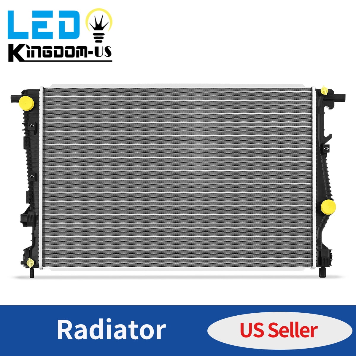 LEDKINGDOMUS Aluminum Radiator for 2014-2018 Jeep Cherokee (Fits L4 2.4L & V6 3.2L) High Cooling Efficiency Leakproof Design