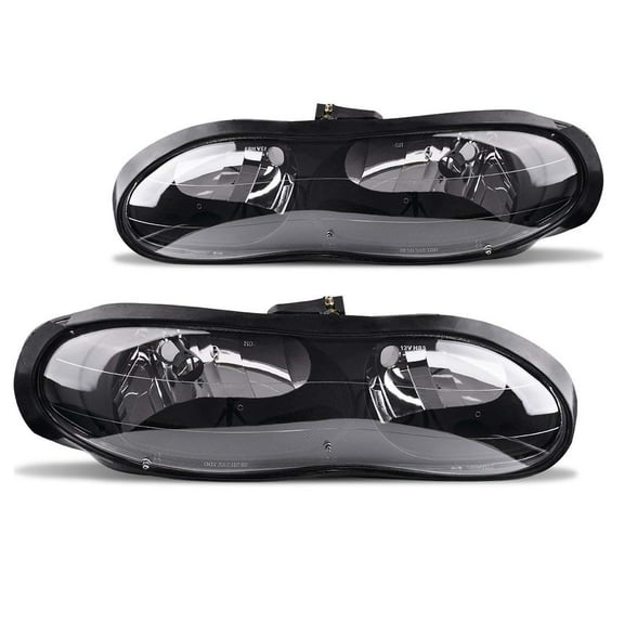 RVNI Black Headlights Assembly Fits For 1998-2002 Chevy Camaro Z28 Z28 SS 2-Door